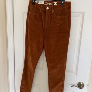 Seven7 Camel Corduroy High-Rise Pants